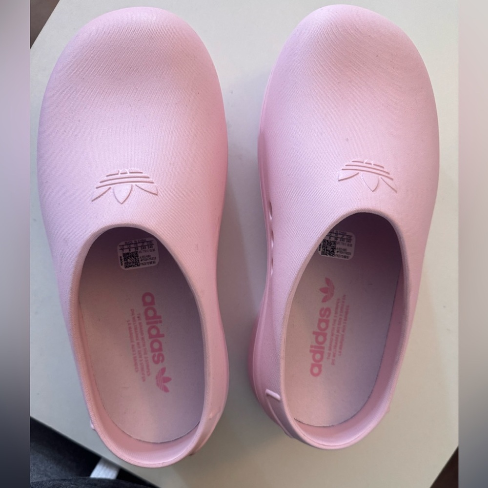 Adidas pink clogs
